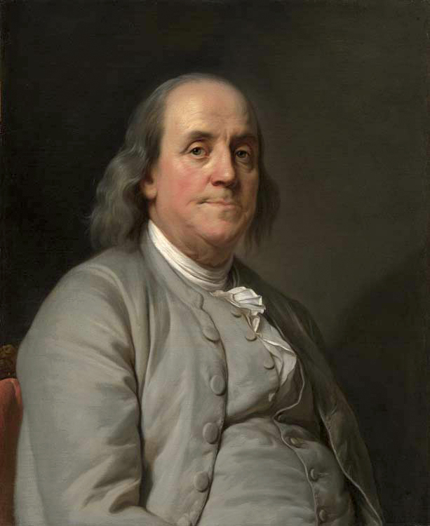 A portrait of Benjamin by Joseph Duplessis. Hanging in the National Portrait Gallery in Washington DC.