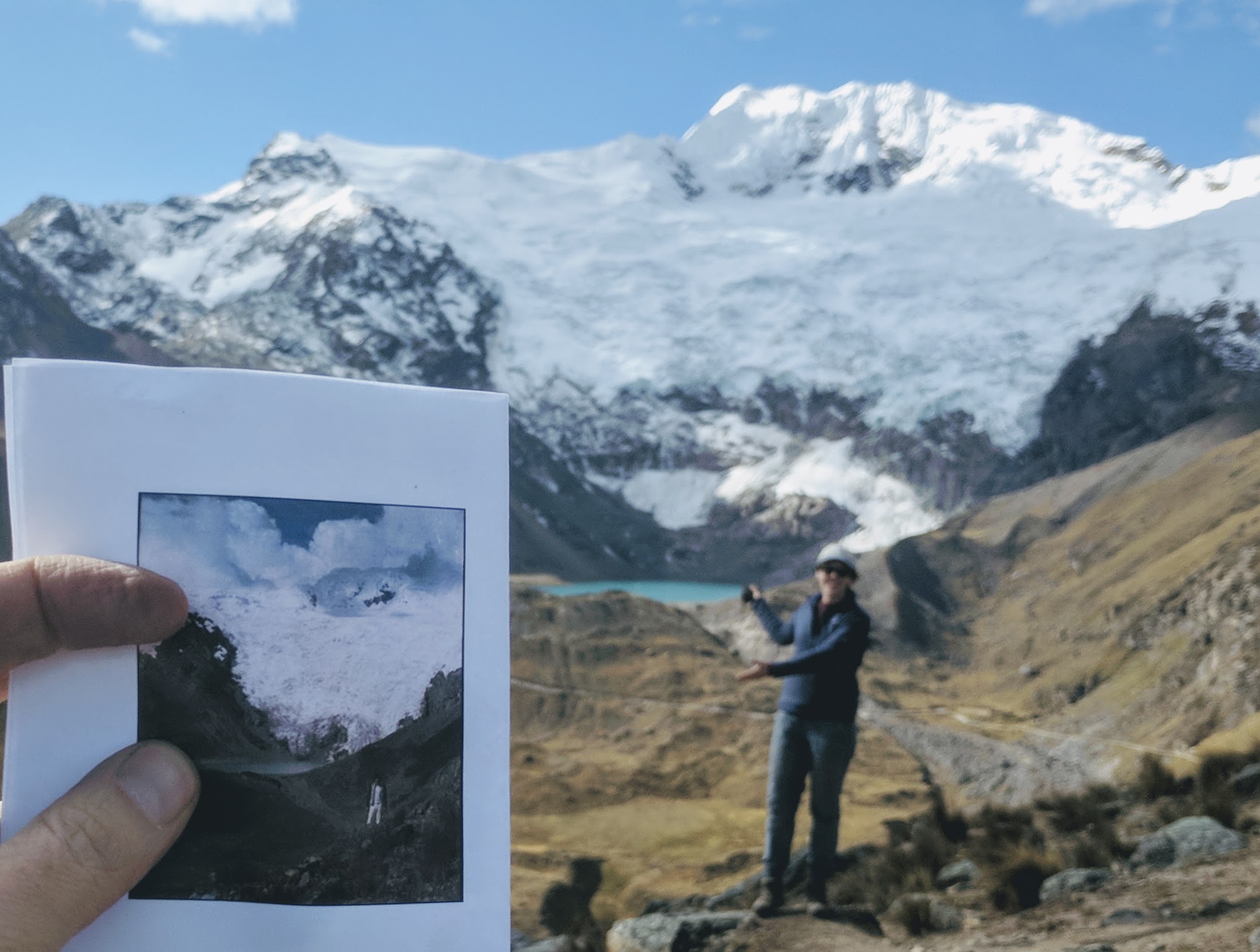 Somers recreates a photo from the 1980's of the  Huaytapallana glacier