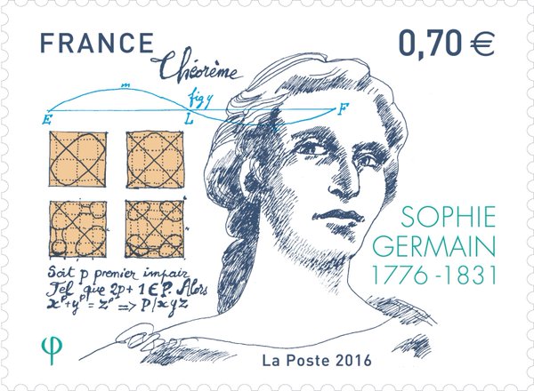 Stamp of Sophie Germain issued by France in 2016