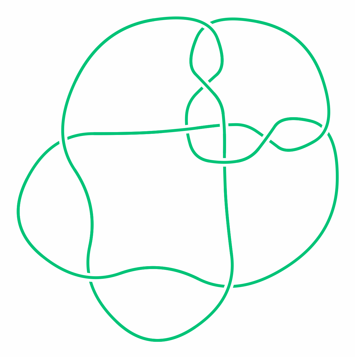 A knot diagram representing the first of the “Perko Pair” of knots