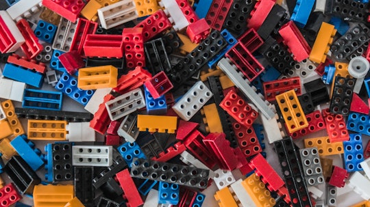 Assorted LEGO pieces of different sizes and colors 