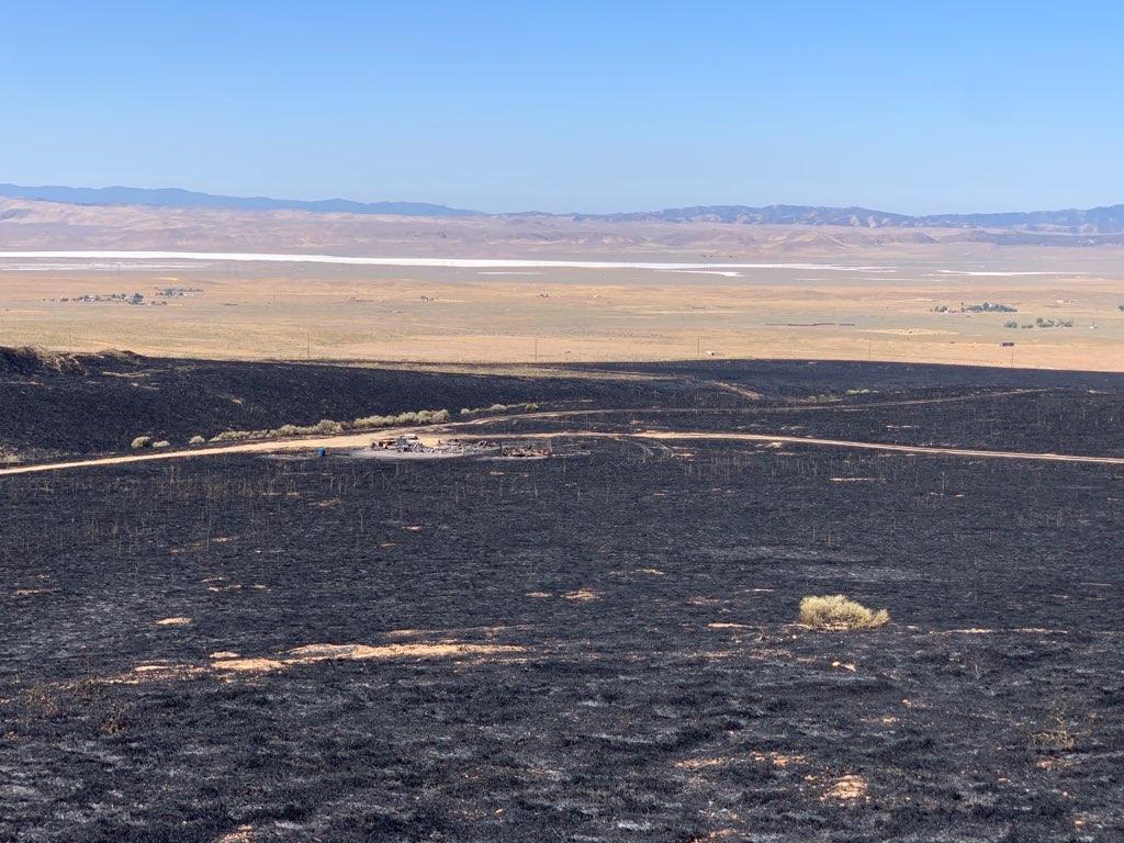 Overview of burned grass from Bend Fire